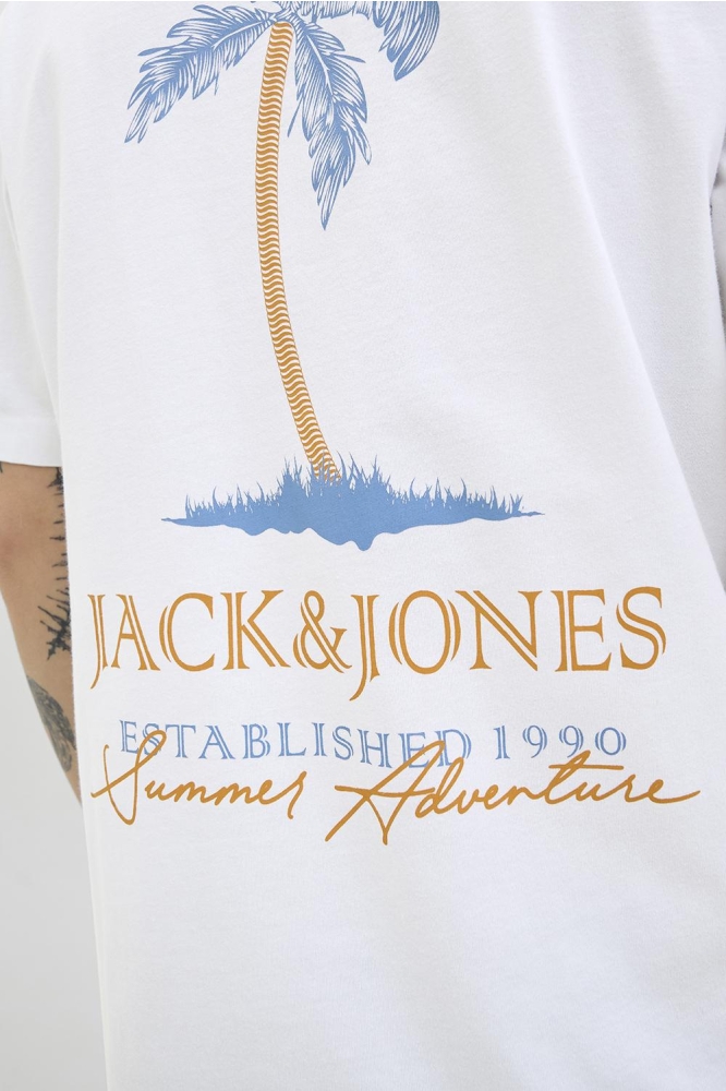 JJSUMMER VIBES TEE SS CREW NECK 12269372 WHITE